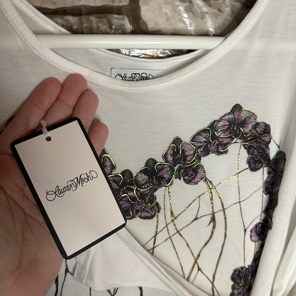 NWT Lauren Moshi Orchid Heart Long Sleeve Oversized Small - Picture 5 of 6